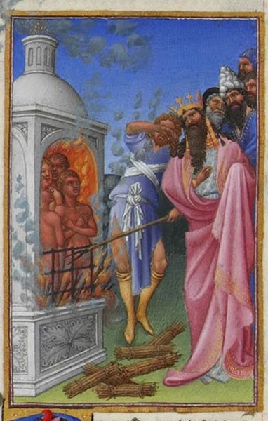 382px-Folio_40v_-_The_Three_Hebrews_Cast_into_the_Fiery_Furnace