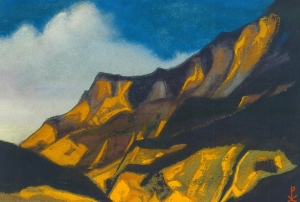 Рерих Н.К. кулута. жёлто-лиловые горы. 1944.