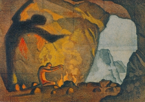Рерих Н.К. заклинание огня (эскиз). 1910.