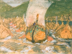 Рерих Н.К. поход владимира на корсунь (эскиз). 1900. 