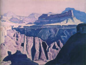 Рерих Н.К. синие храмы. (Большой каньон. Аризона). 1921. 