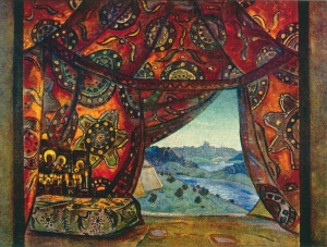 Рерих Н.К. шатёр грозного (эскиз декорации). 1909.