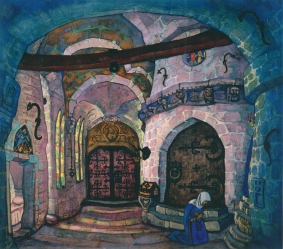 Рерих Н.К. в монастыре. сестра беатриса (эскиз декорации). 1914.