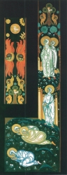 Рерих Н.К. святые жёны и серафимы (фрагмент росписи для храма Святого духа в талашкино). 1909.